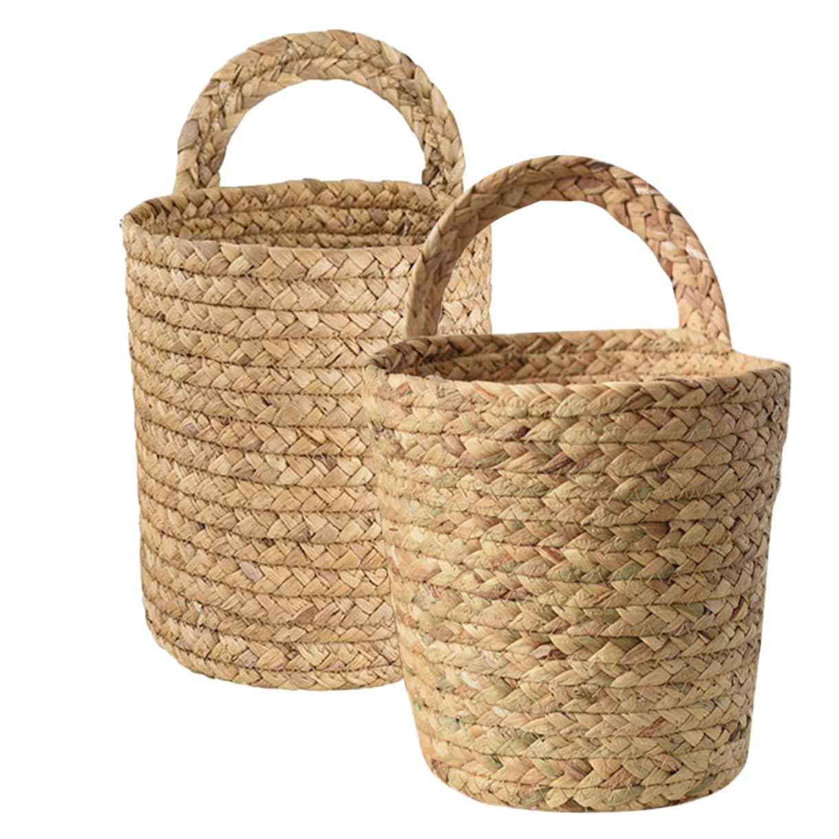 Panier mural suspendu paille tressée décoration jardin rangement polyvalent plantes lot de 2