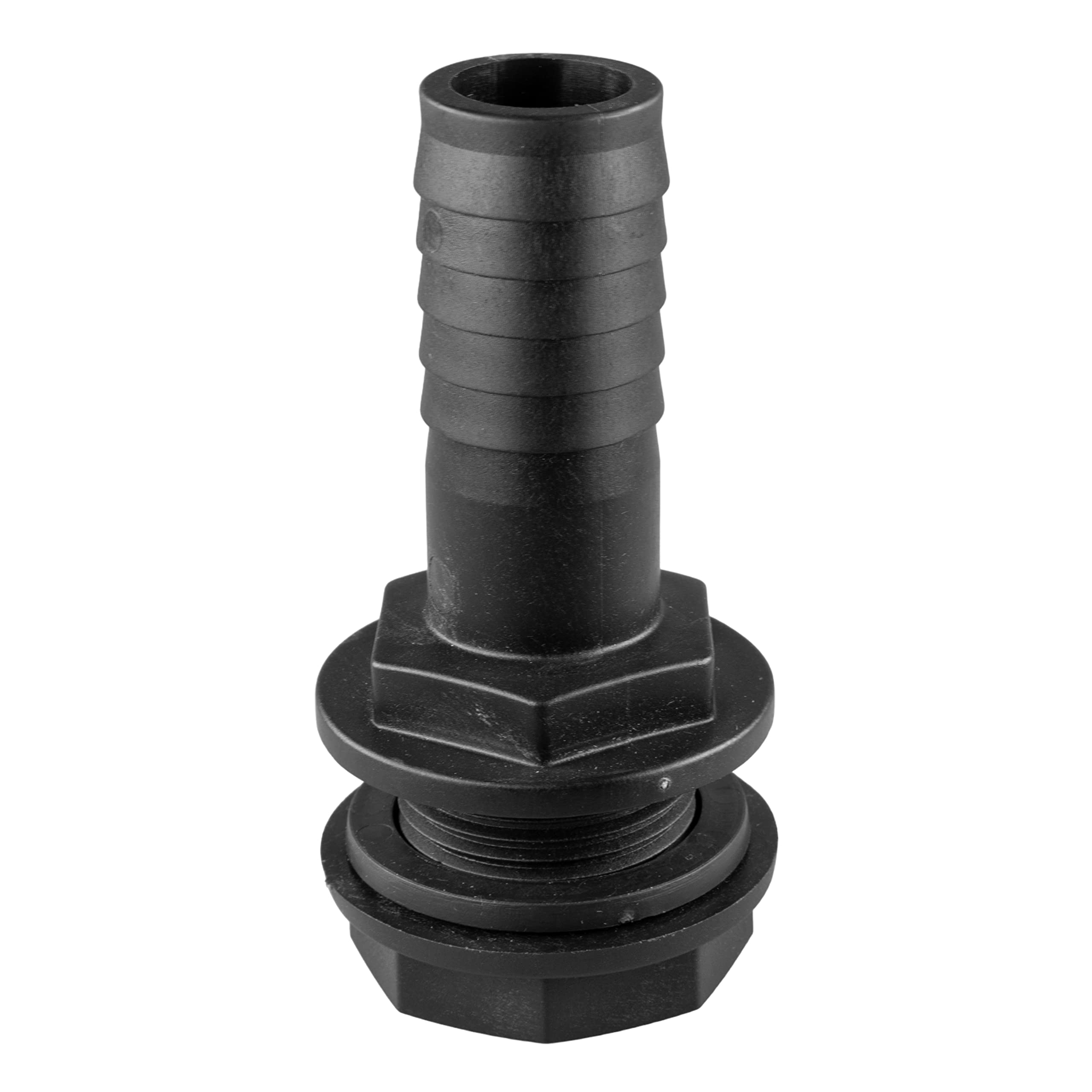 Water butt/rain barrel/water storage tank barbed hosetail for overflow/outlet,1/2"-2" options (1")