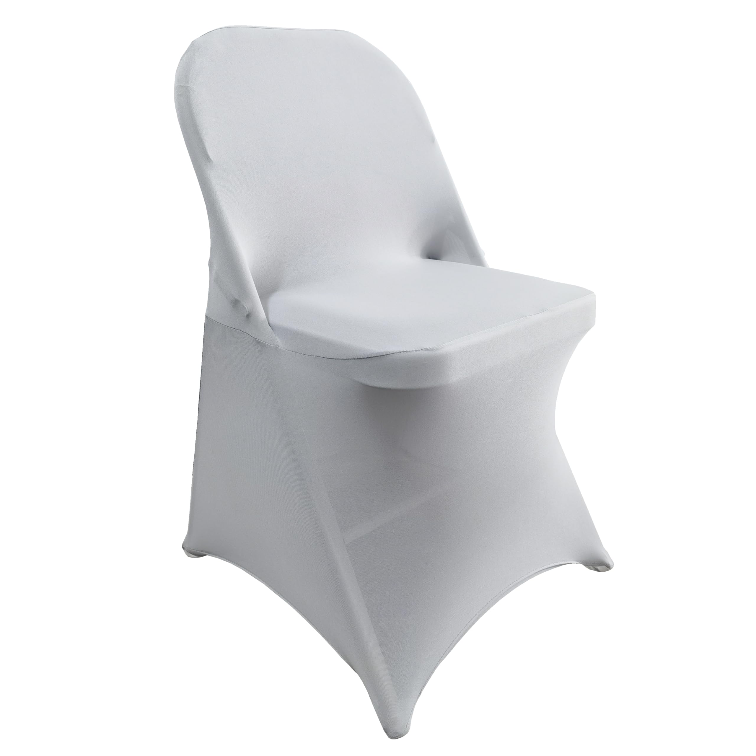 iEventStar Spandex Folding Chair Cover Covers Stretch Chair Protectors for Wedding Party Events (2, Light Gray)