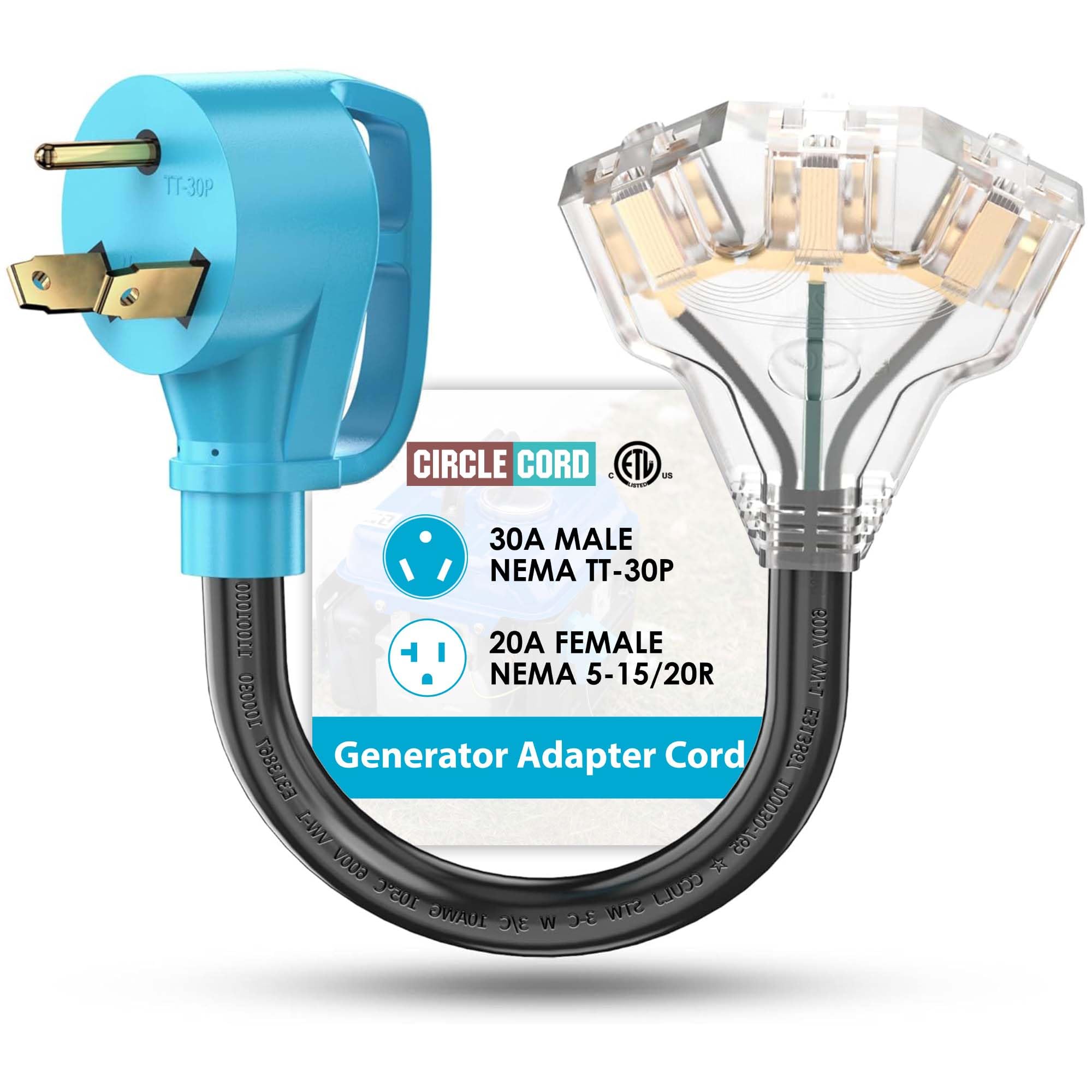 CircleCord 30 Amp to 110V Adapter Cord