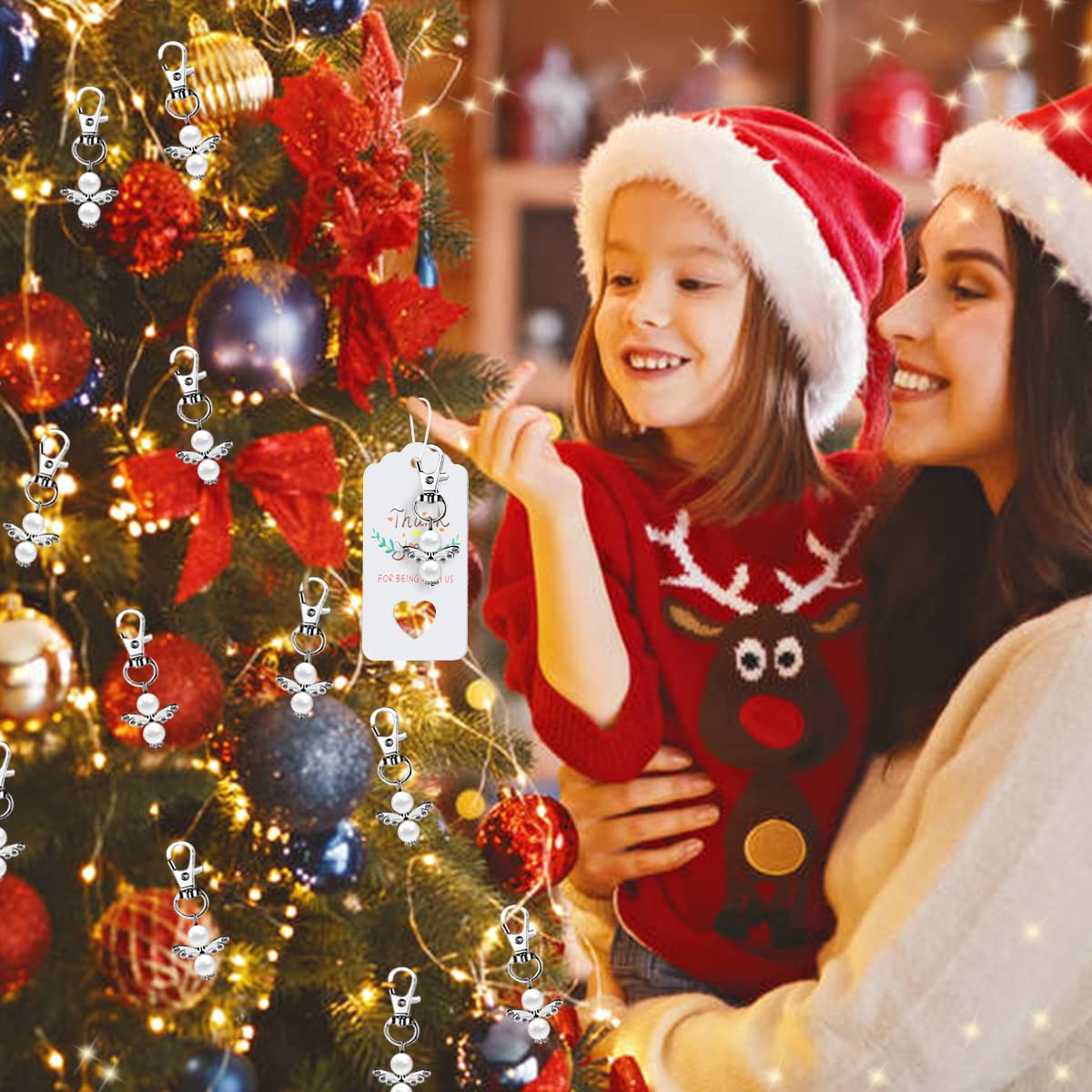 Lot De 30 Pendentifs En Forme D'ange Gardien Avec Pochette En