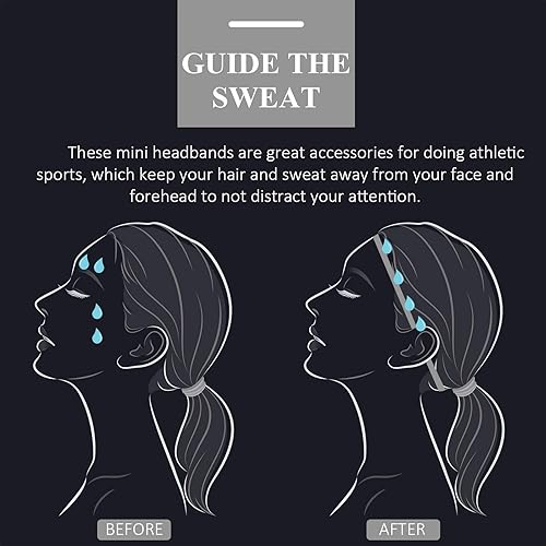 Miniatura 10 de 4 diademas elásticas deportivas gruesas y antideslizantes para mujeres y hombres