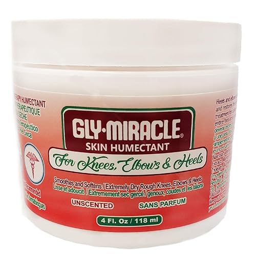 GLY MIRACLE Crema corporal hidratante para rodillas, codos y talones, tarro de 4 onzas, humectante de piel no grasa para piel, manos, cuerpo y pies