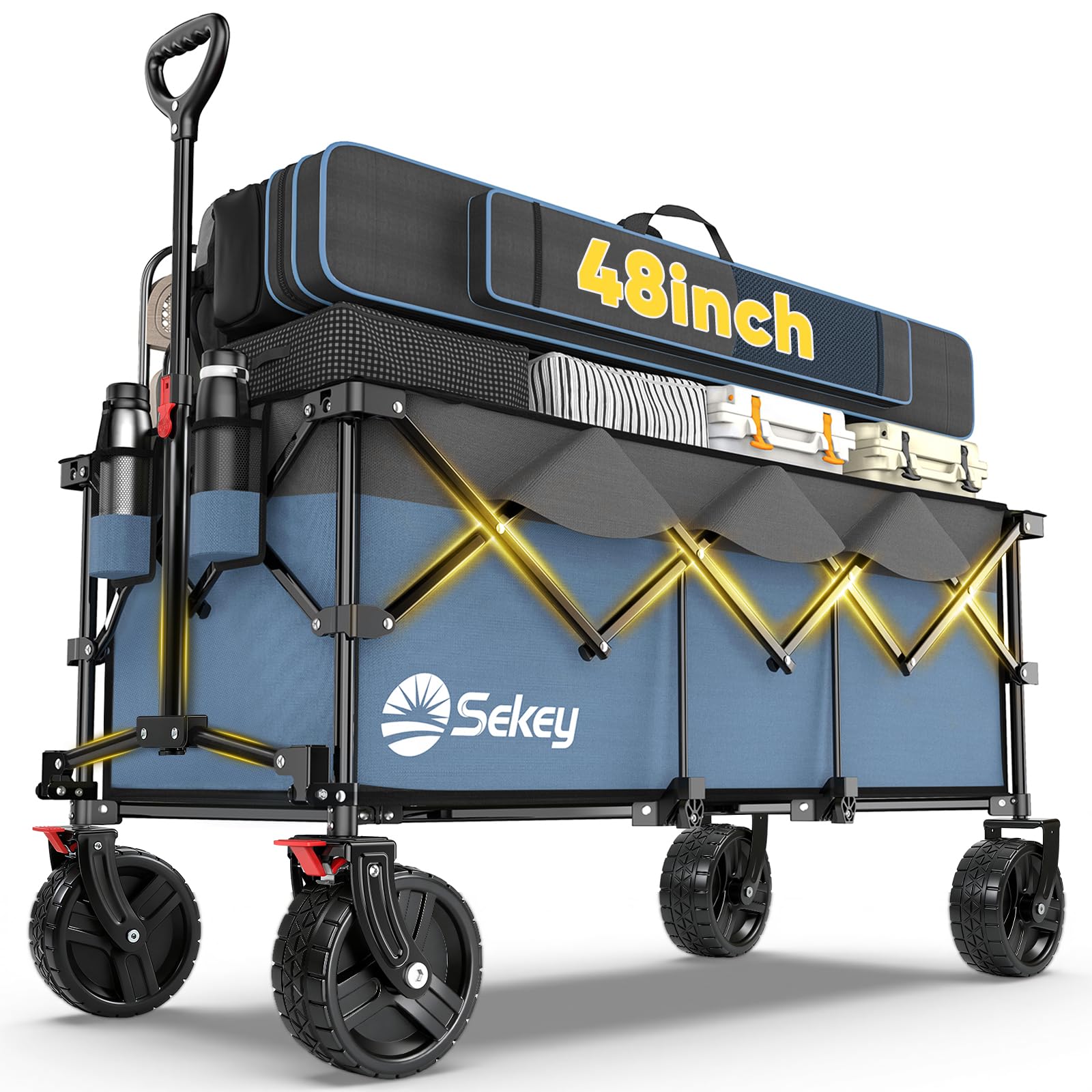 Amazon.com: Sekey 48''L Collapsible Foldable Extended Wagon with