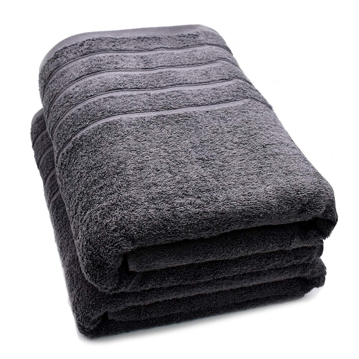 DAN RIVER Pack of 2 Bath Sheet 35x70 Inches, Extra Large Gray Bath Towels Oversized, Absorbent Cotton Towels for Bathroom