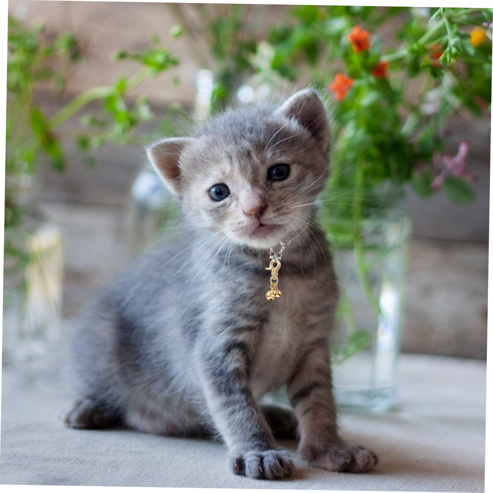 Mipcase 4pcs Loud Cat Bells Keychain Zinc Alloy Dog Collar Bells Decorative for Pet Collars