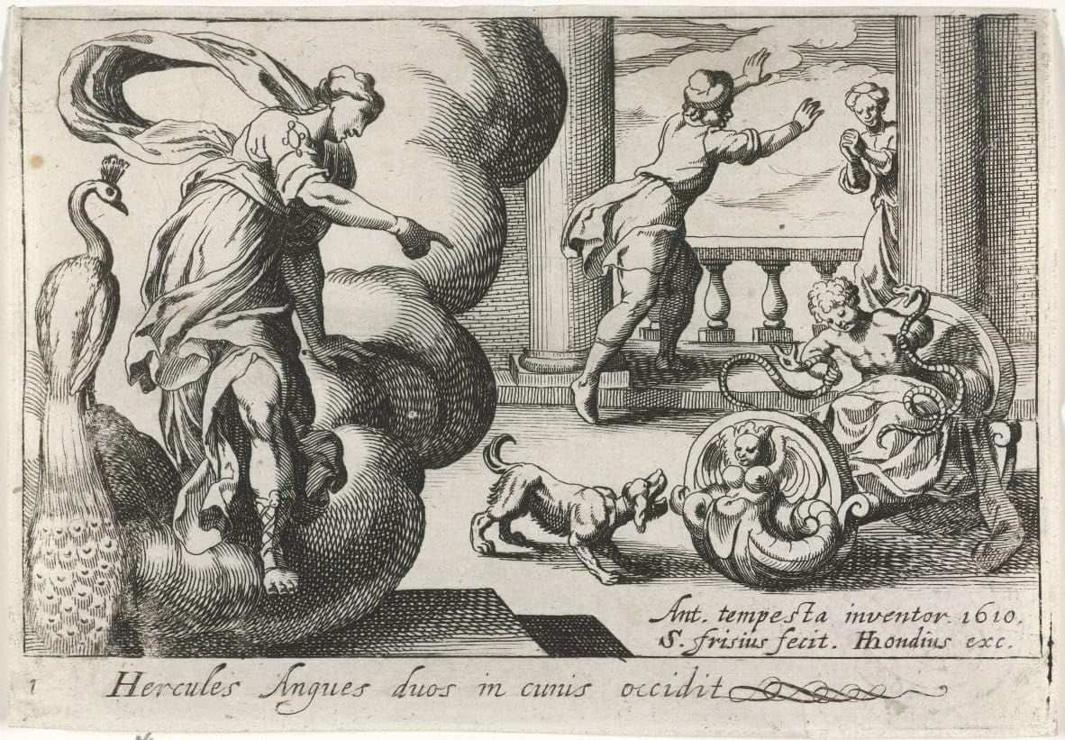 Affiche Simon Frisius Le jeune Hercule étrangle deux serpents 60x90 - 5