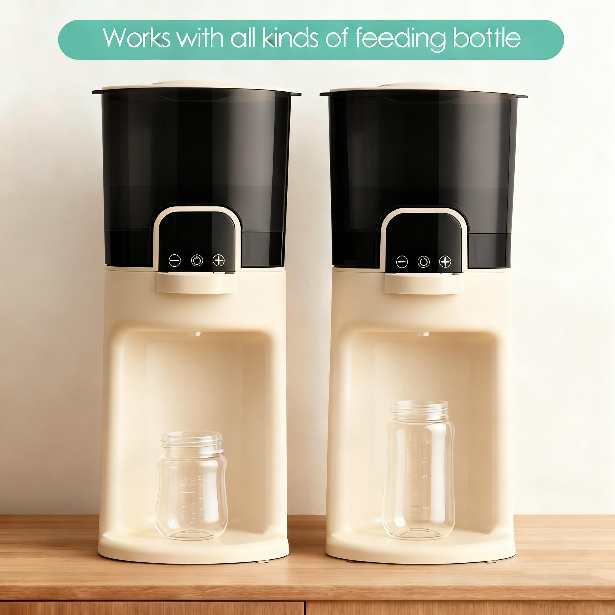 Calentador instantáneo de biberones, dispensador de agua tibia para hacer botellas de fórmula al instante, contenedor desmontable fácil de limpiar, mantiene el calor 24/7, temperatura ajustable (beige