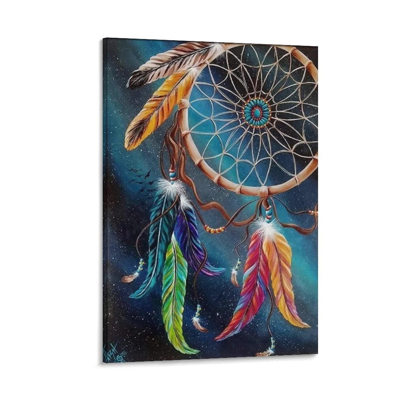Leinwand-Kunst, Traumfänger, Heimdekoration, Gemälde für Zuhause, Schlafzimmer, Rahmen, 30,5 x 45,7 cm