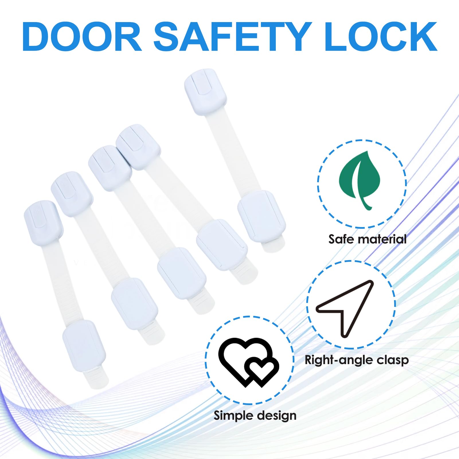 Bloque Porte Bébé Sécurité Placard Enfant avec Adhésif Fort, Fermeture Placard et Bloque Tiroir, Protection Durable Sans Perçage