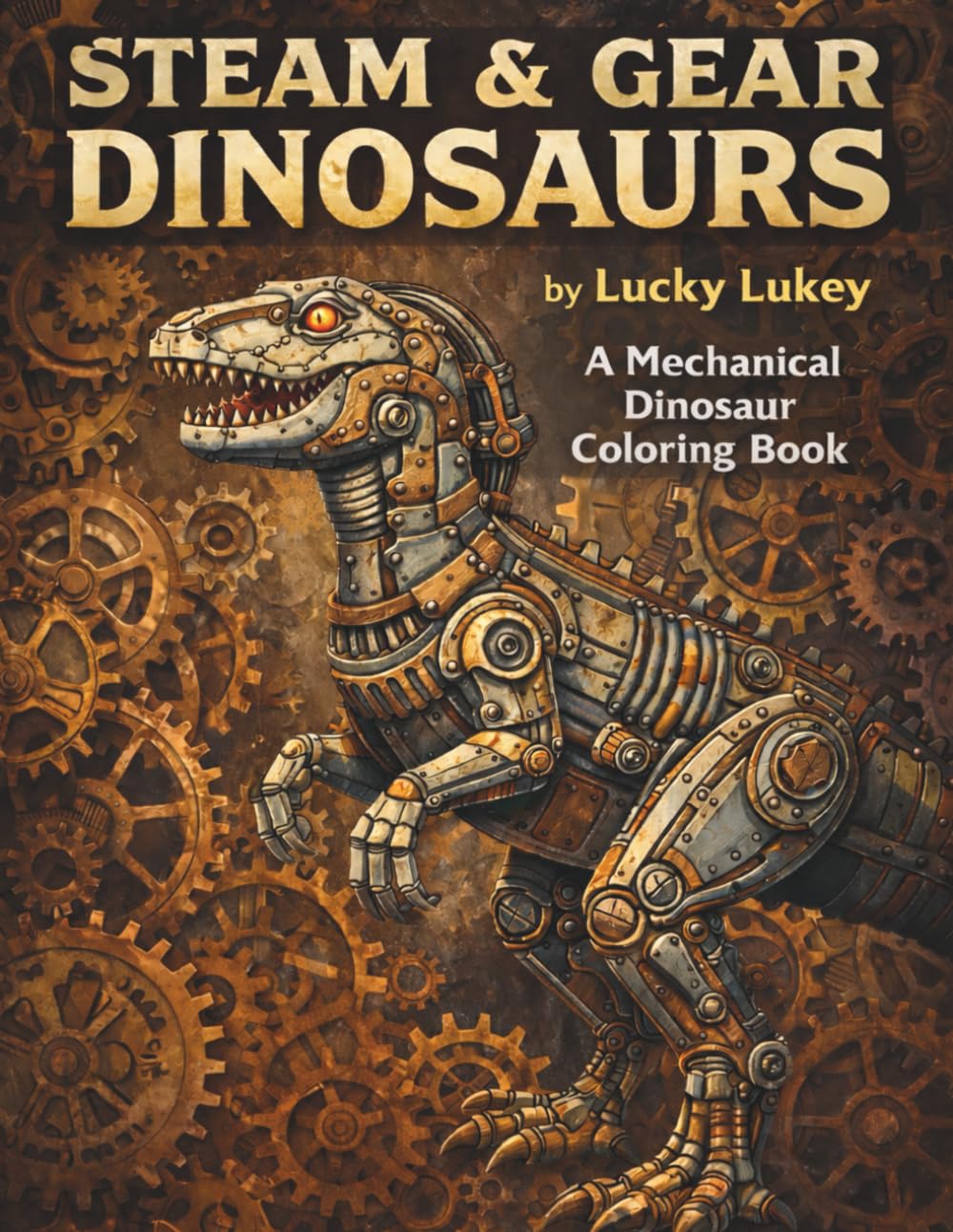 Steam & Gear Dinosaurs: A Mechanical Dinosaur Coloring Book (Dino Adventures Coloring Series)