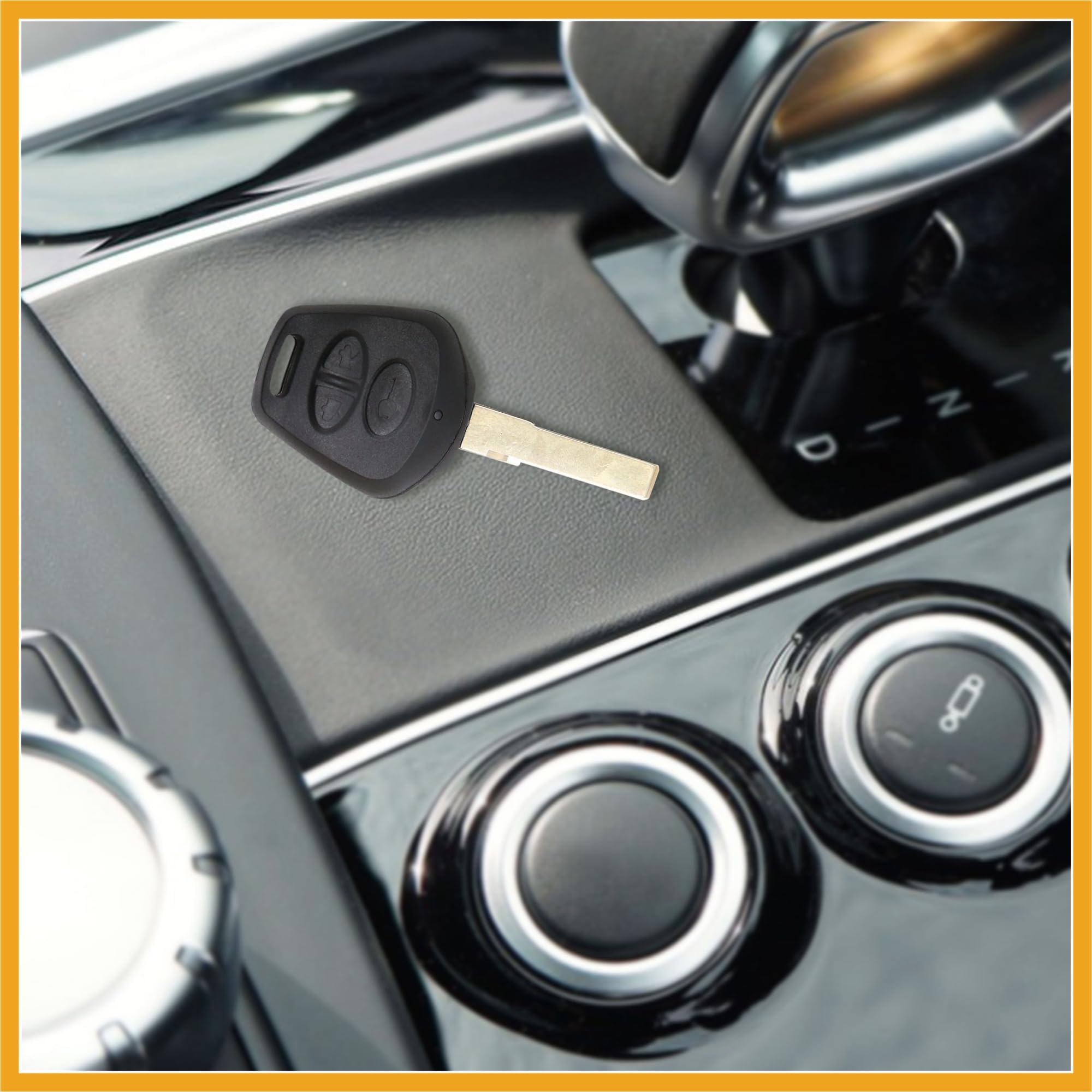 Partuto New 3 Buttons Uncut Key Fob Remote Control Case Shell for 911 Replacement, Black, 7.9x3.7x1.3cm / 3.11"x1.46"x0.51"(L*W*H) - Image 4