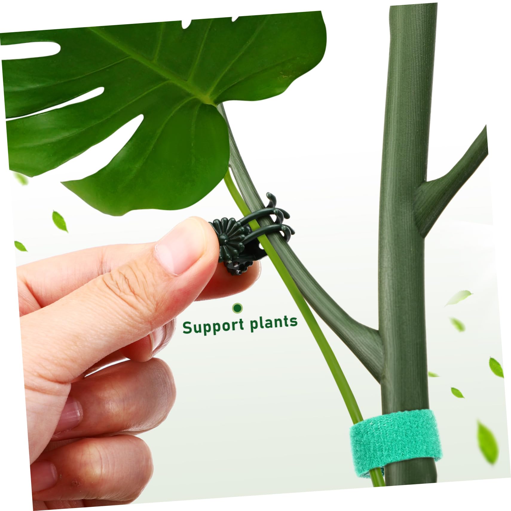 BESTonZON Tuteurs de Support pour Plantes Hautes, 1 Set en Plastique Vert, Installation Facile, Clips et Liens, pour Plantes D’intérieur et Jardin