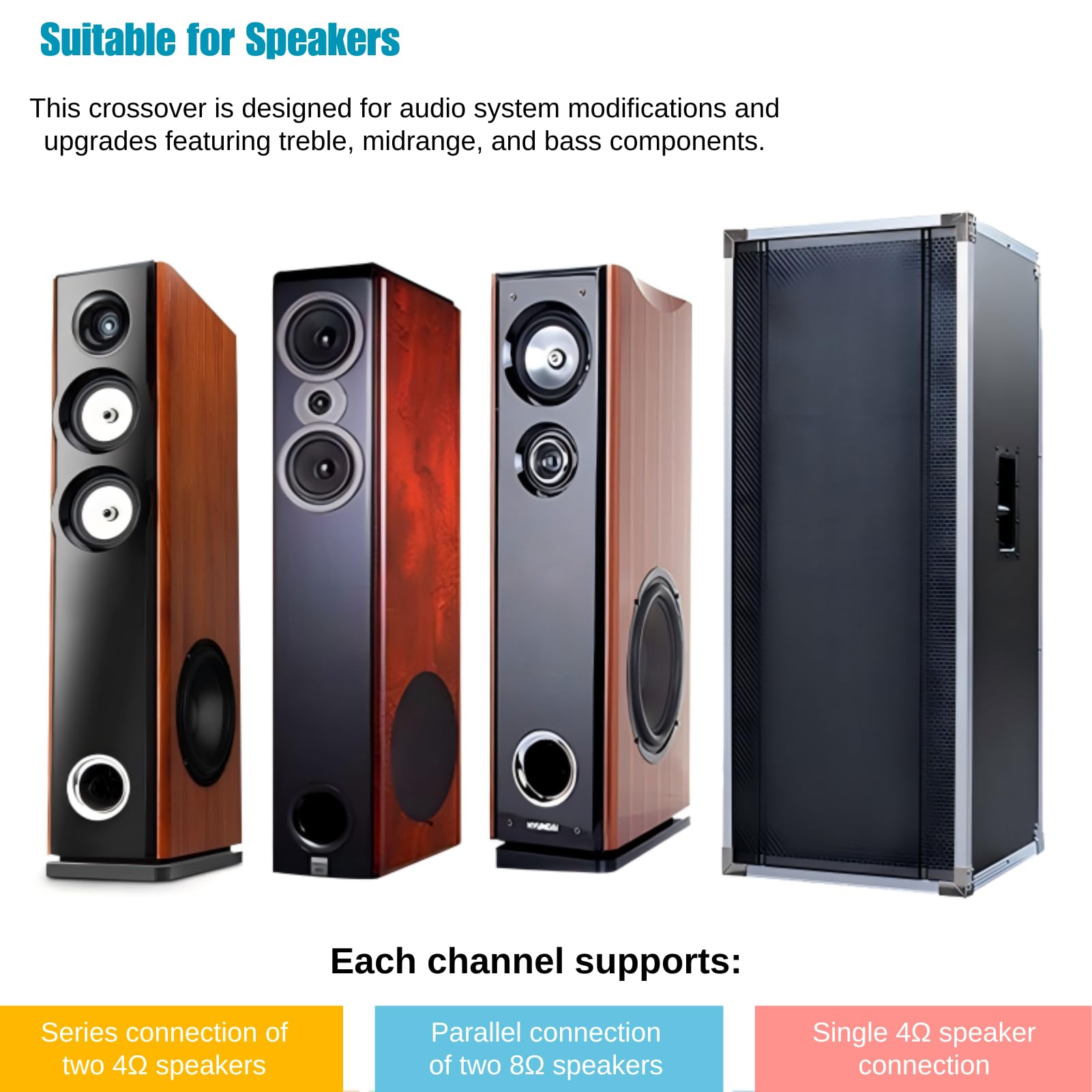 Altoparlante Crossover Connessione 3 Vie 300W Divisore di Frequenza per ≤12 Pollici Altoparlanti, HiFi Audio Altoparlanti Alti Bassi Medi Filtro Crossover per Palco KTV Fai da Te