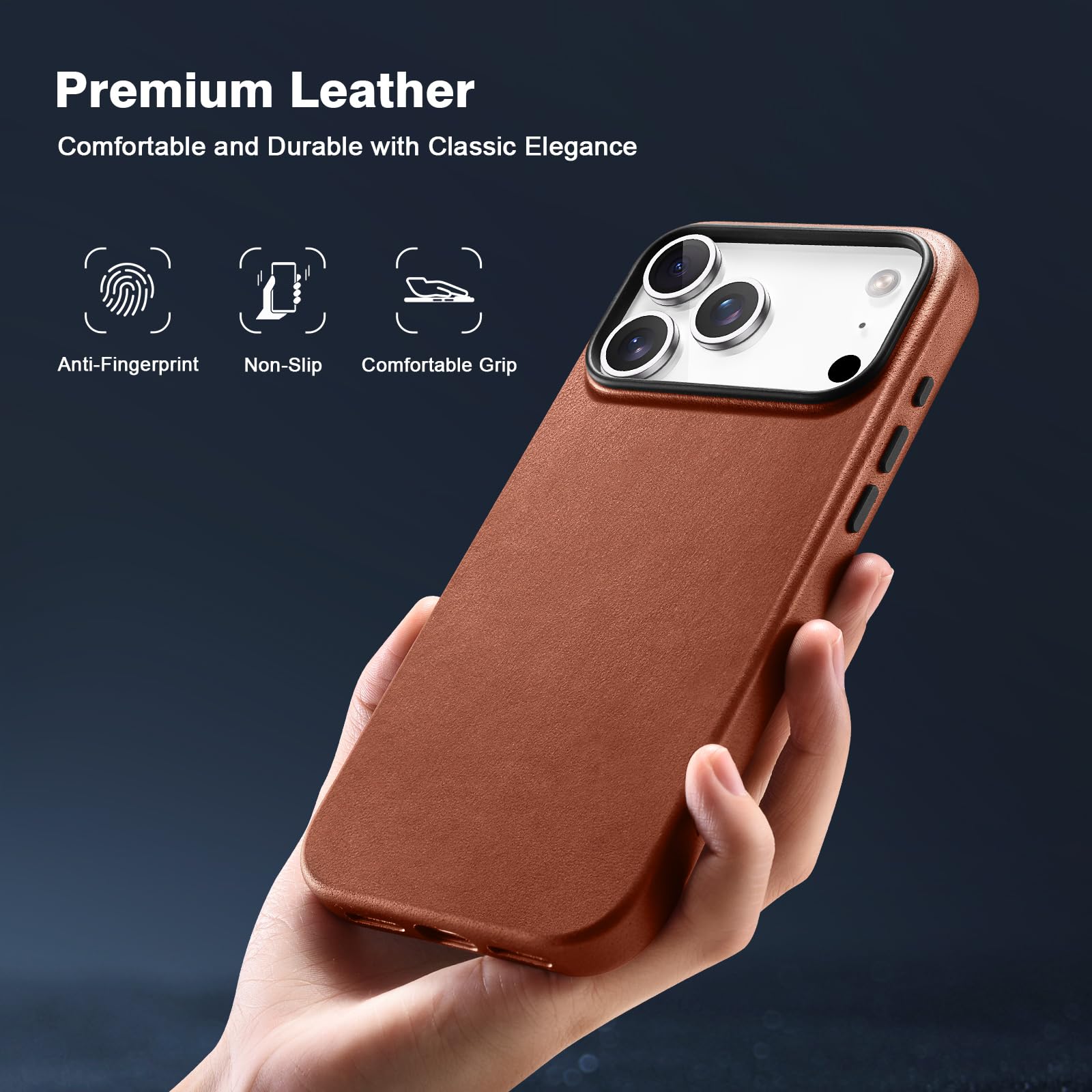 Amazon.co.jp: iPhone 17 Pro Max 用 本革レザー スマホケース Mag