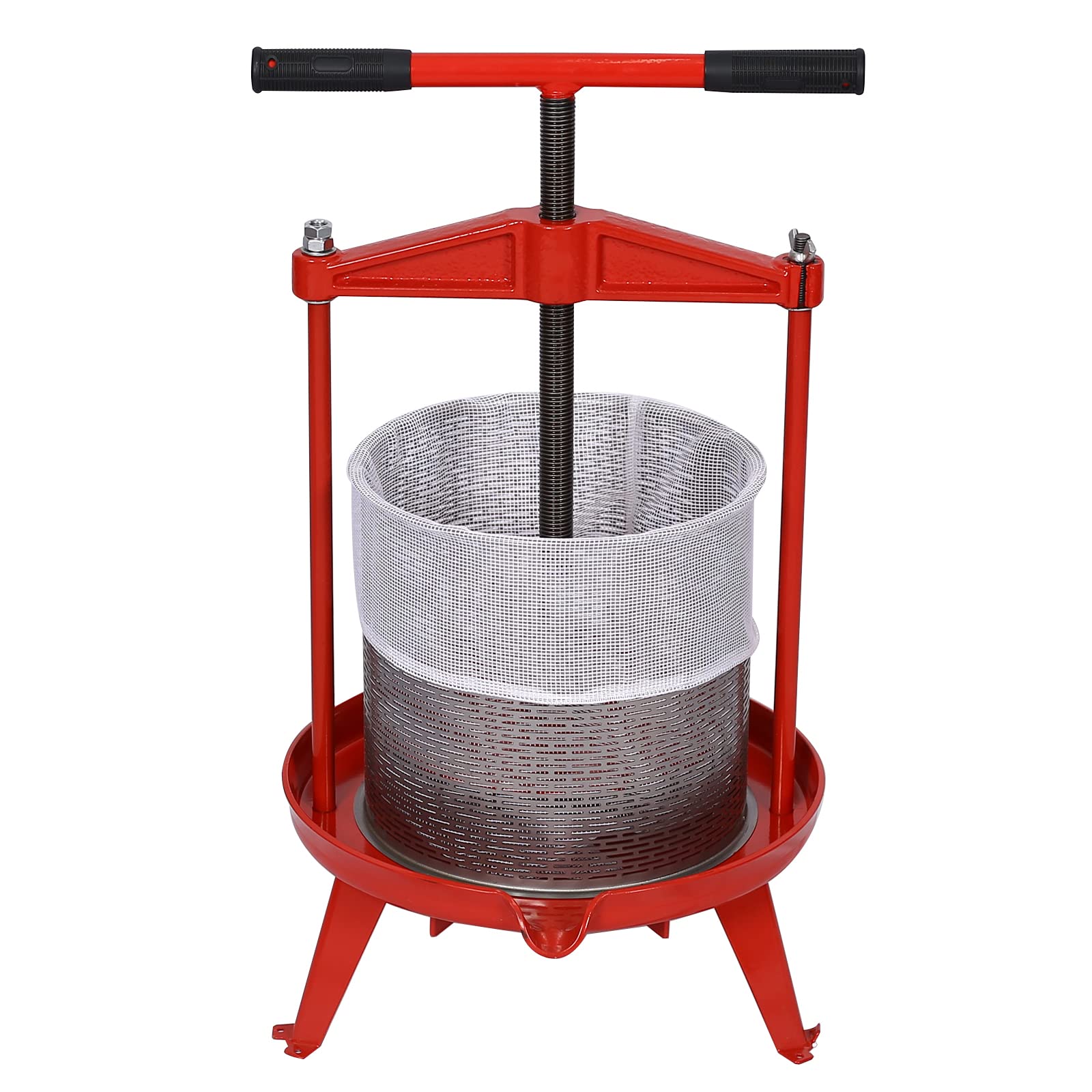 AGANS Stainless Steel Fruit and Wine Press for Easy & Efficient Juice Extraction, 3.69 Gallon Capacity, for Home and Parties