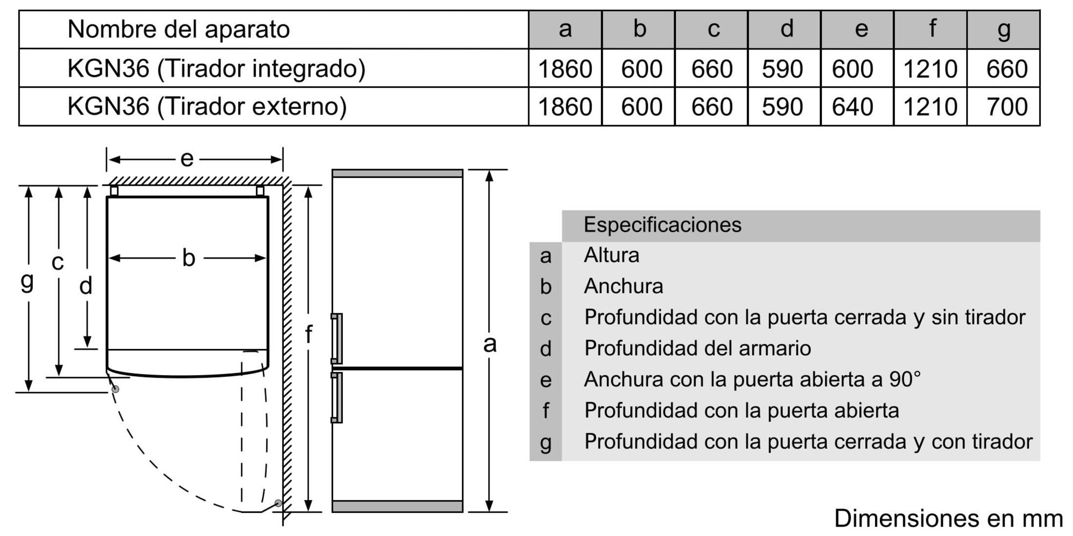 Bosch - Frigorífico Combi, 60 cm, Serie 2, NoFrost, Iluminación LED, MultiAirFlow, Blanco, KGN36NWEA