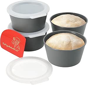 RoyalFay Piccolo Pizzaballenbox, 10-delige set, fermentatieboxen met deksel, voedselveilige maalprepbox voor pizzadeegballen en ingrediënten, stapelbaar, BPA-vrij en Made in EU (kleurrijk