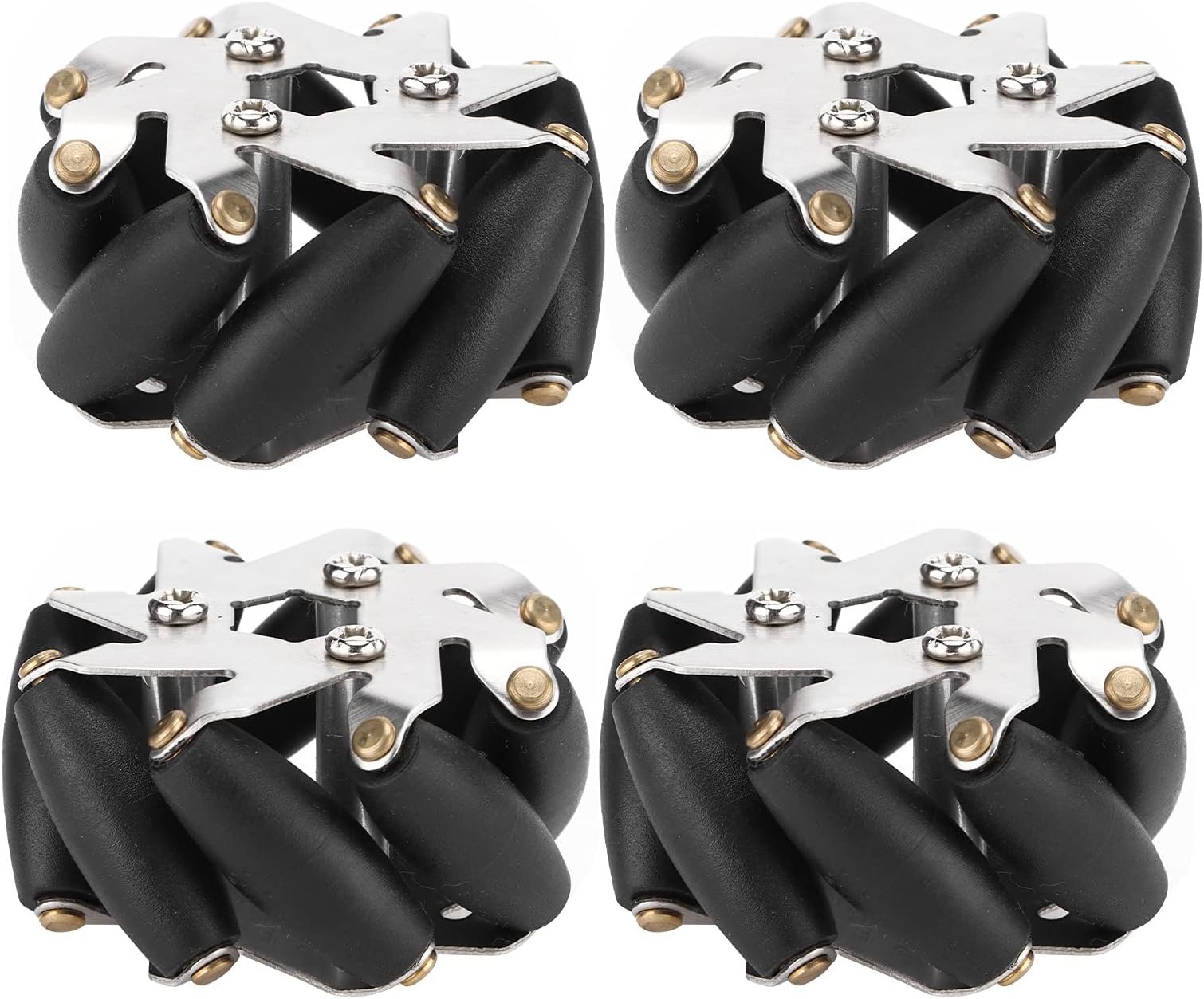 4pcs 48mm Durable Steel Mecanum Wheels Set Left and Right Wheels for Robot Car 14209