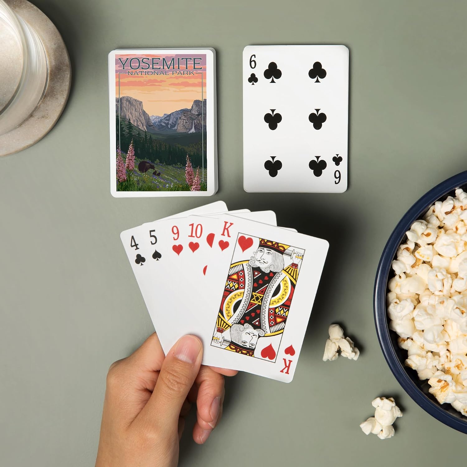 Lantern Press Yosemite National Park, California, Bear and Cubs with Flowers, 52 Playing Cards for Adults, Poker Size Card Deck