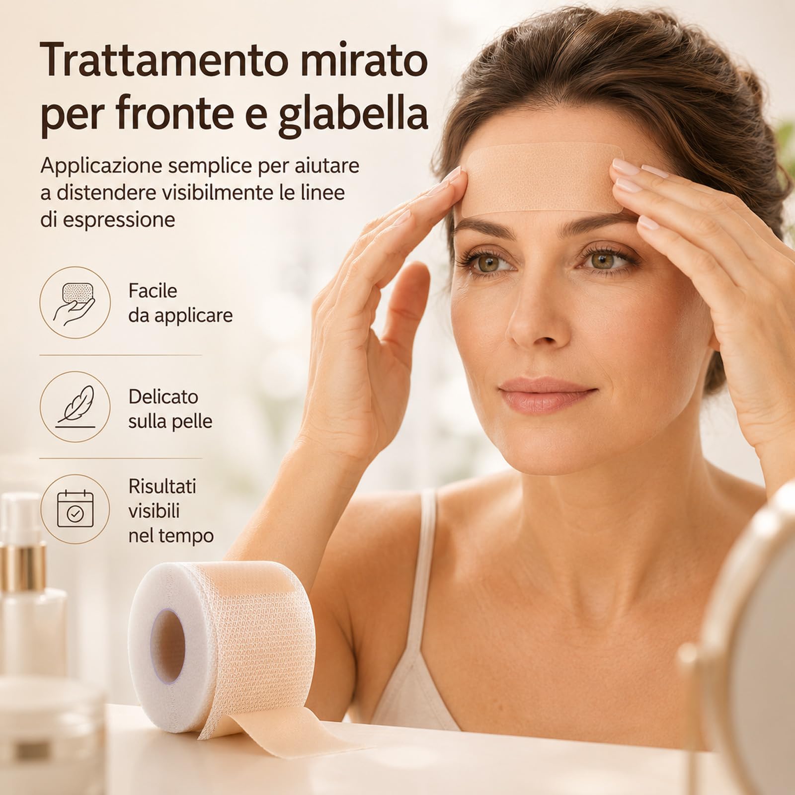 Nuvee Patch Antirughe in Silicone – Trattamento Viso, Collo e Décolleté, Idratante, Levigante, Riutilizzabile, per Rughe e Linee Sottili