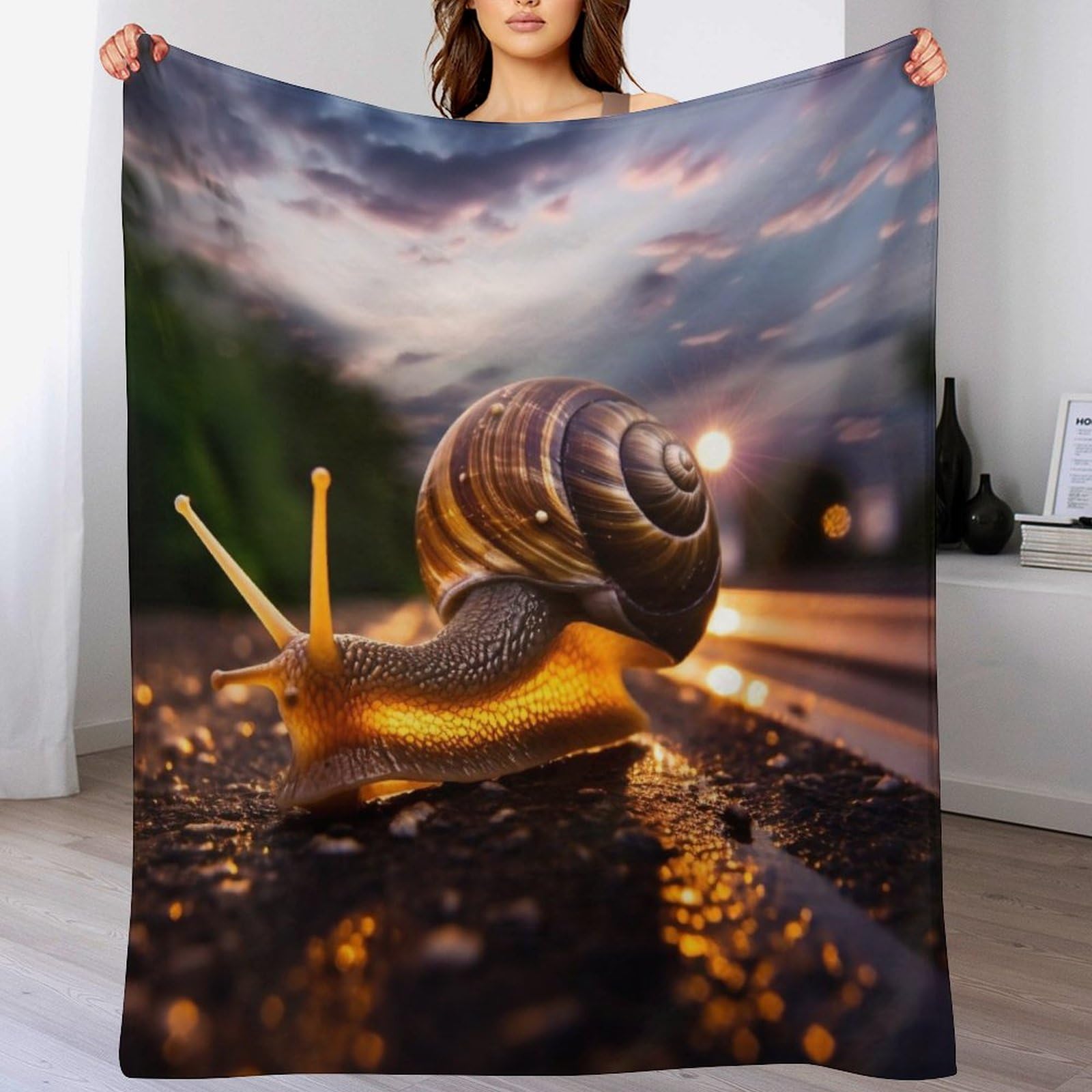 Snails Blanket Fleece Warm Soft Cozy Blanket Throw Couch Bed Print Couch And House Decor Gift Idea Throws, for Sofa for Kids Teen Young Boys Girls,（100×130cm）