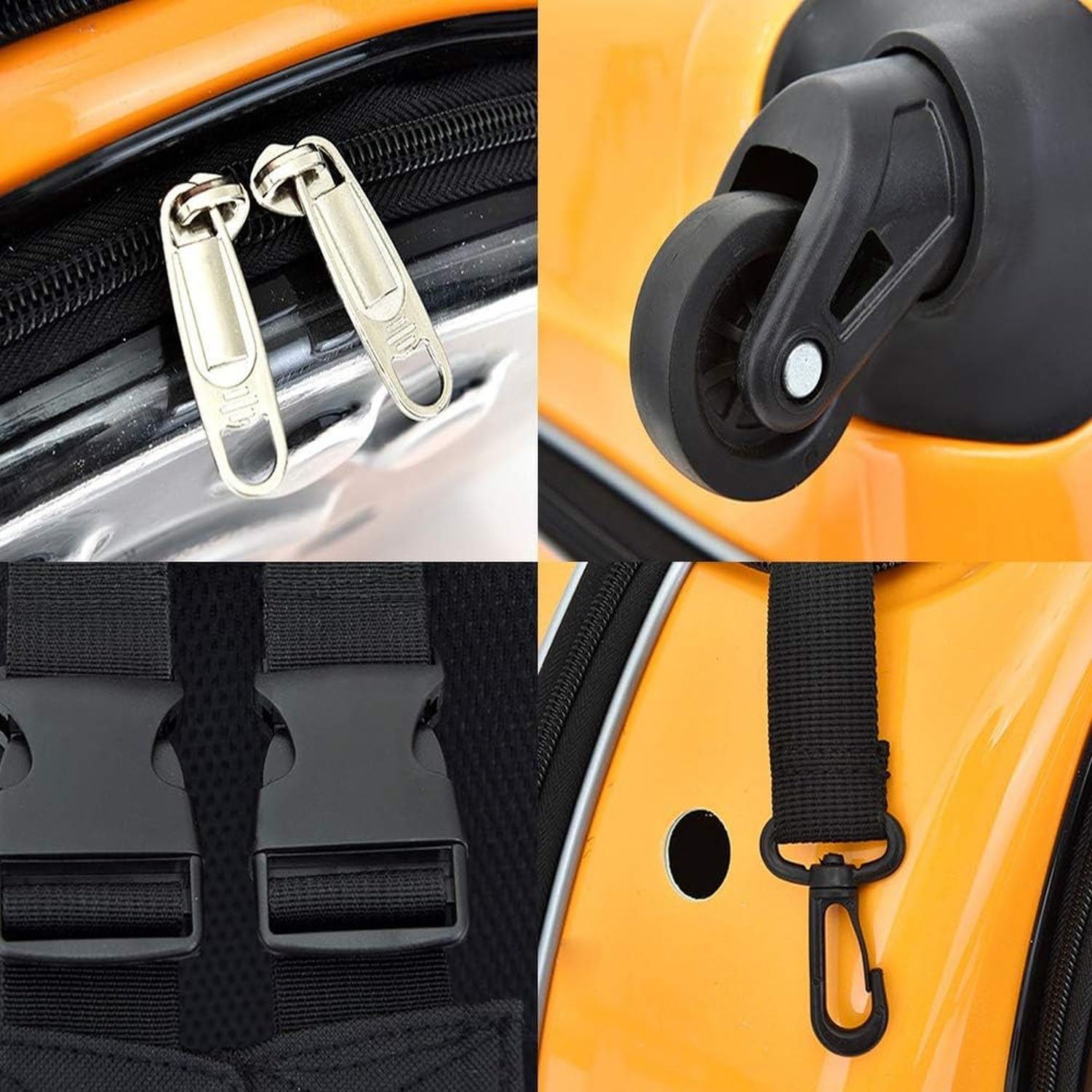 Transportín rodante con Ruedas para Mascotas, Mochila 2 en 1 para Perros y Gatos, Equipaje de Viaje con 4 Ruedas, Aprobado para vuelos, Uso Interior y Exterior, Silver