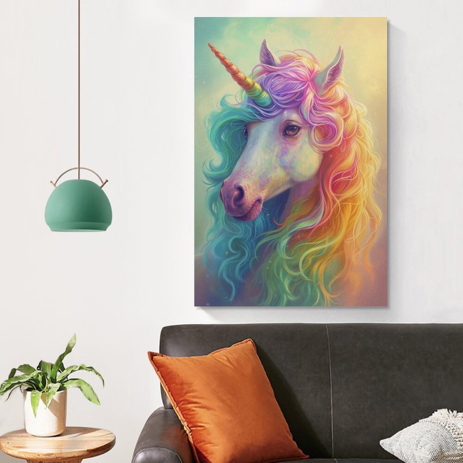 ユニコーン 絵画 壁掛け Amazon.co.jp: 絵画 カラフルなユニコーンインテリア 絵画 動物