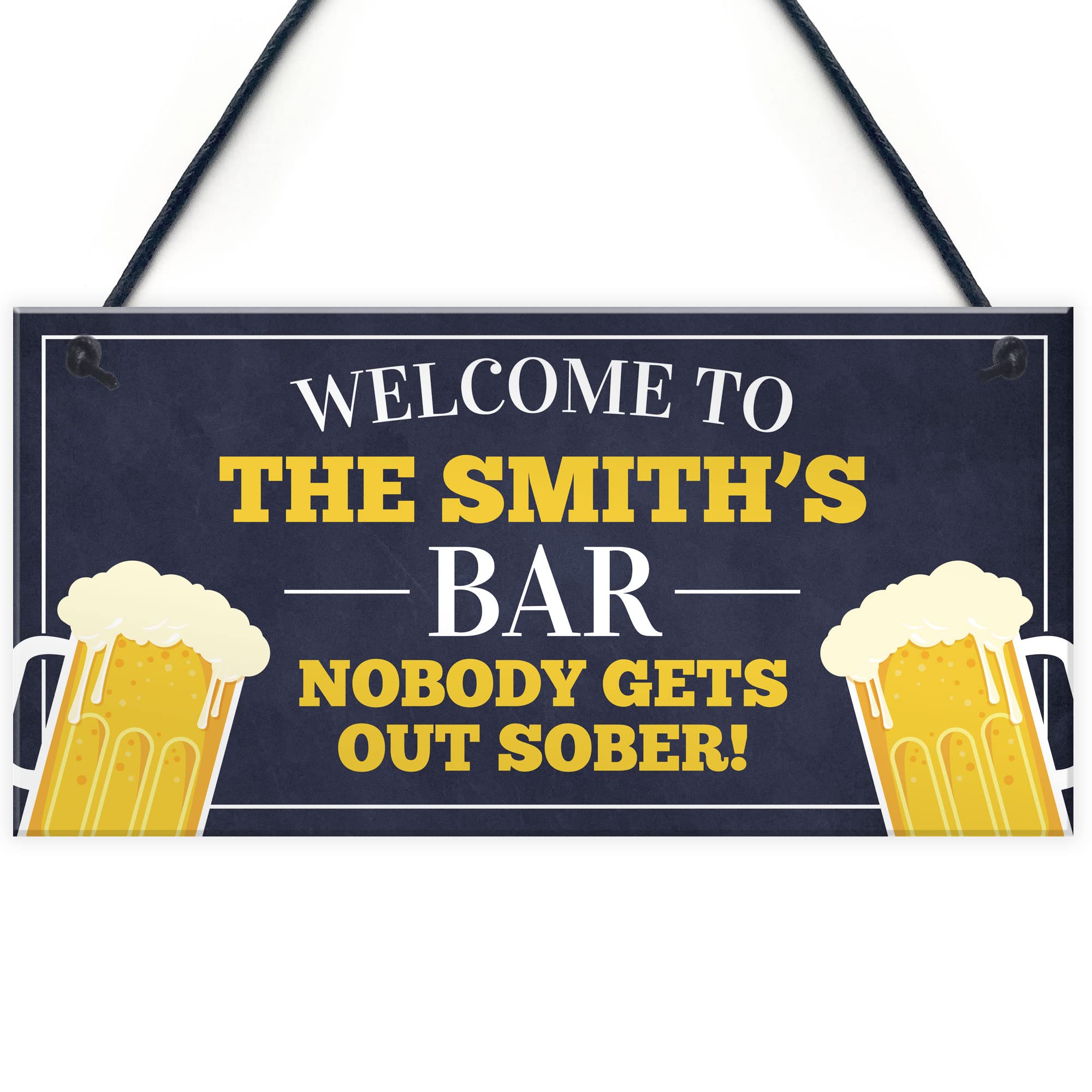 Red Ocean Personalised Bar Signs Funny Nobody Gets Out Sober Man Cave Pub Decor Alcohol Gift Garden Signs And Plaques