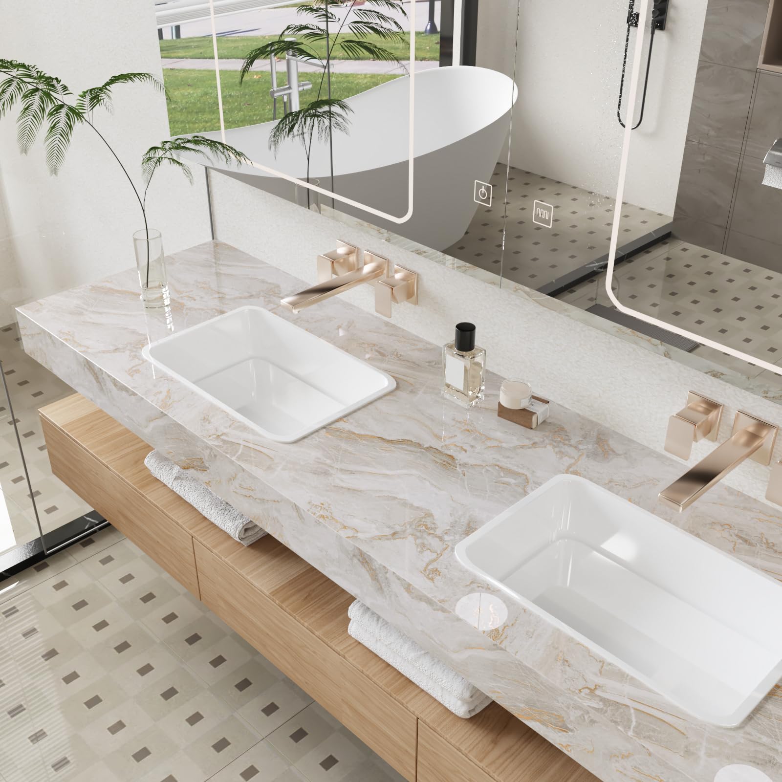 CRE8TIVE Papier Peint Autocollant Effet Marbre Beige Mat, 30,5 X 203,2 Cm, Autocollant En Vinyle Imperméable Et Amovible Pour Armoires De Cuisine, Salle De Bain, étagères