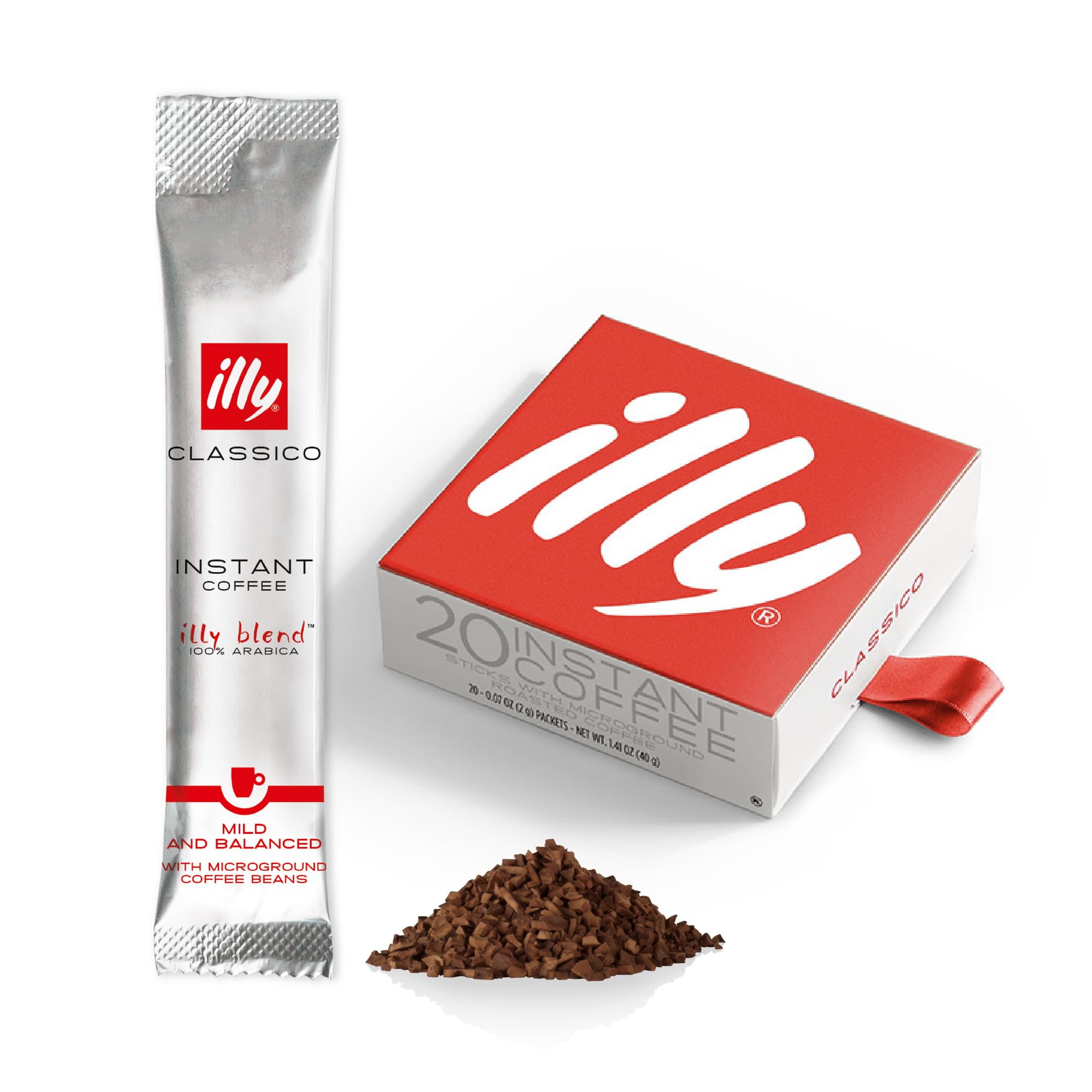 illy Classico Instant Coffee, Medium Roast, 100% Arabica, Smooth Taste, Ideal for Americano, 95g