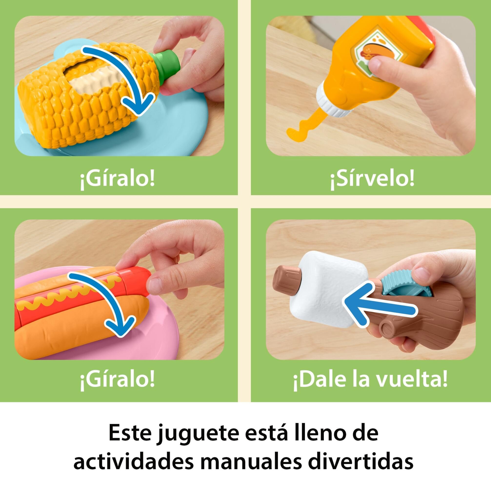 Fisher-Price Barbacoa de Actividades del Bosque de la Amistad Juguete para niños pequeños, Conjunto de 14 Piezas con temática de Comida para Juego de imitación, a Partir de 2 años, JLB82