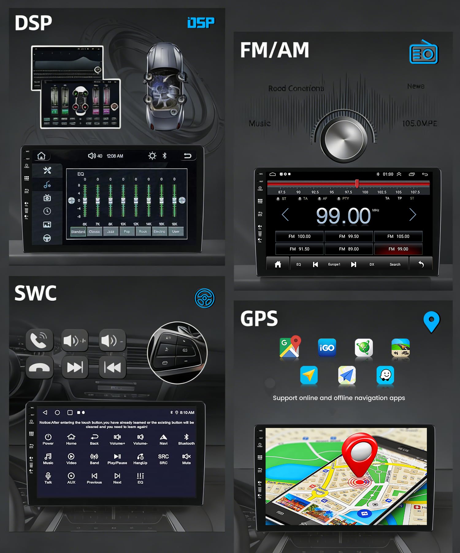 [6+128GB] Keconsing 9 Zoll Android 15 Autoradio for Renault Dacia Duster Logan Sandero Dokker Lodgy Radio Carplay Stereo Wireless Car Play GPS Auto Navi Bildschirm Bluetooth Navigation Player