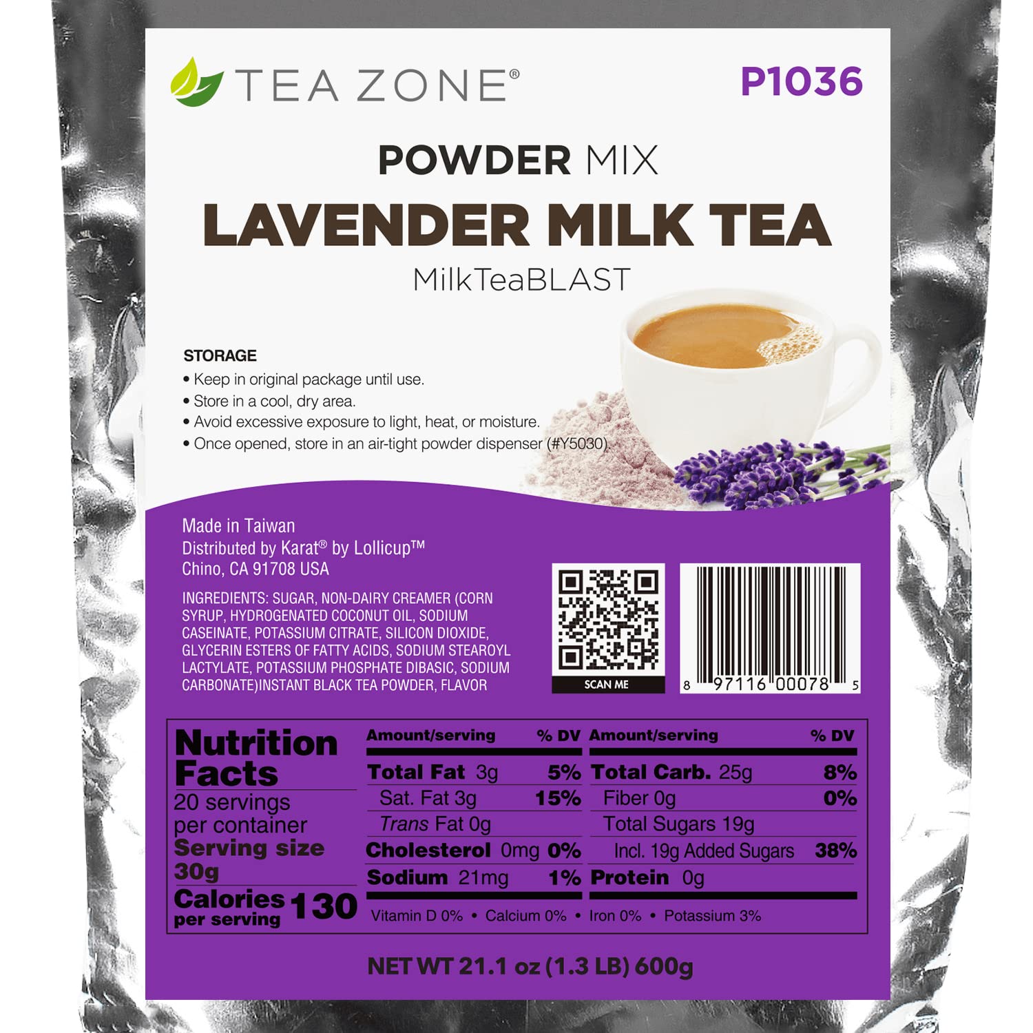 Amazon.com: Tea Zone 1.32 lb Lavender Milk Tea Powder : Grocery
