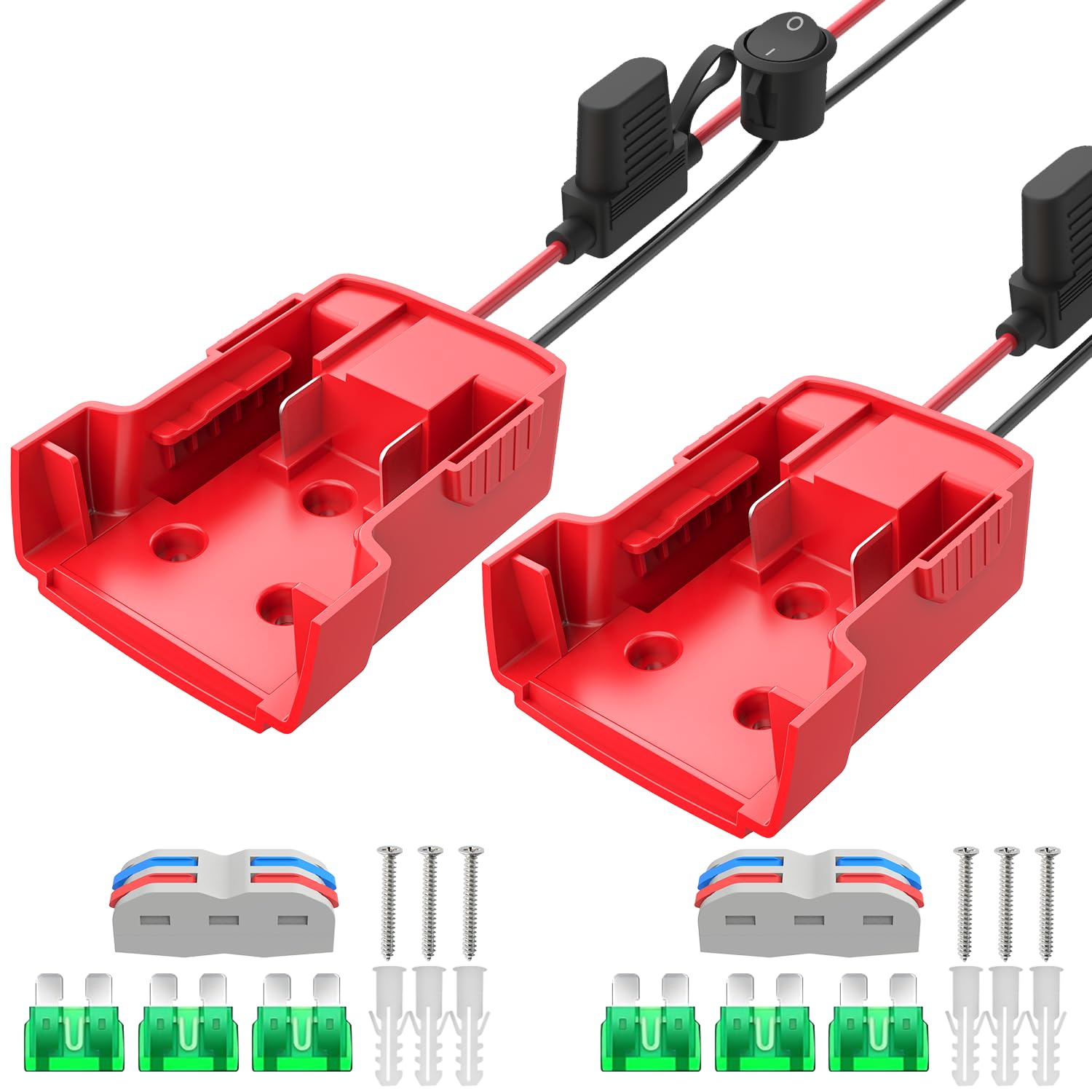 Kzreect Battery Adapter Red (2 Pack)