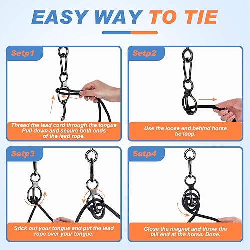 Miniatura 10 de Nuenen Anillo de amarre para caballos de acero inoxidable y suministros Accesorios de seguridad con pernos de ojo y broches Equipo de entrenamiento