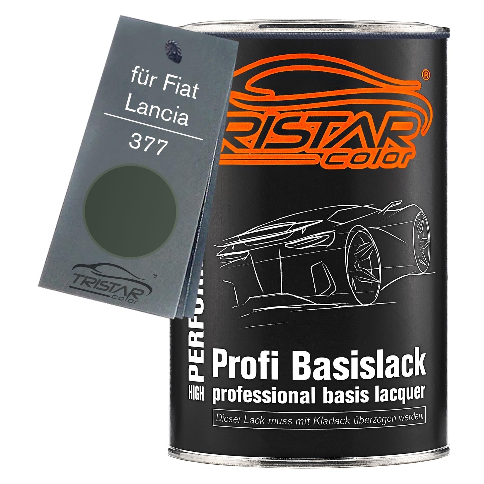 TRISTARcolor Vernice per auto Barattolo pronto all’uso per Fiat/Lancia 377 Verde Tropico Metallic Vernice di base 1,0 litri 1000ml