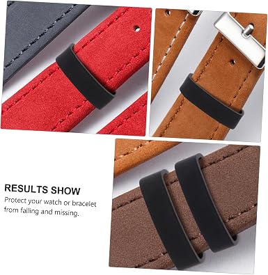 Veemoon 4PCS Watch Band Loop - 14mm & 22mm Rubber Strap with Anti-Fall Buckle Black, 2.8*0.7cm, rubber