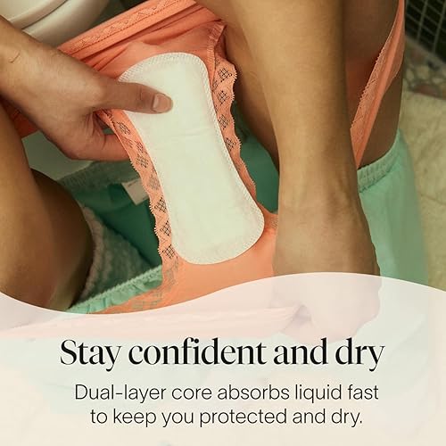 Vista 4 de Cora Period Regular Liners Sábana superior 100% algodón orgánico Ultra fino, de rápida absorción Hipoalergénico Probado dermatológicamente