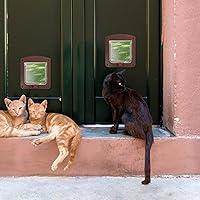 Vista 4 de Heavy Duty Locking Cat Door for Interior Doors Two-Way Pet Access Flap with Safety Lock Abs Construction for Cats and Small Dogs Easy Installation