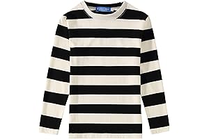 Boys' Black and White Striped Long Sleeve Shirt - The Perfect Addition...