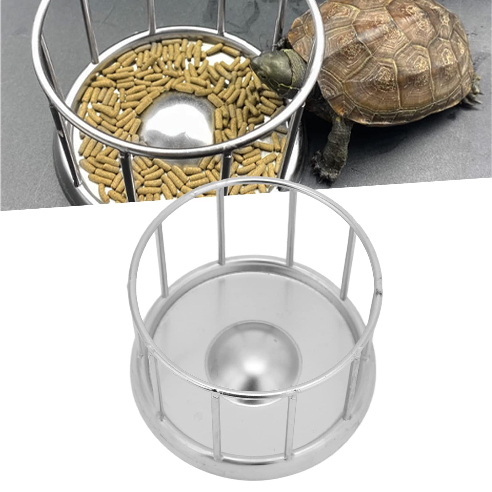 Mangiatoia per Tartarughe in Acciaio Inossidabile, Mangiatoia per Tartarughe Piatto per Alimenti per Tartarughe Forniture per Animali Domestici per Negozio di Animali Domestici Vivarium