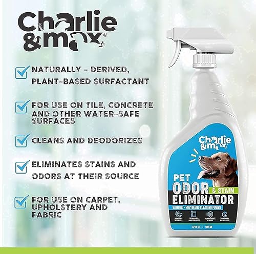 Miniatura 3 de Charlie  Max Spray eliminador de olores y manchas para mascotas  Limpiador a base de plantas elimina orina olores de mascotas manchas de perros