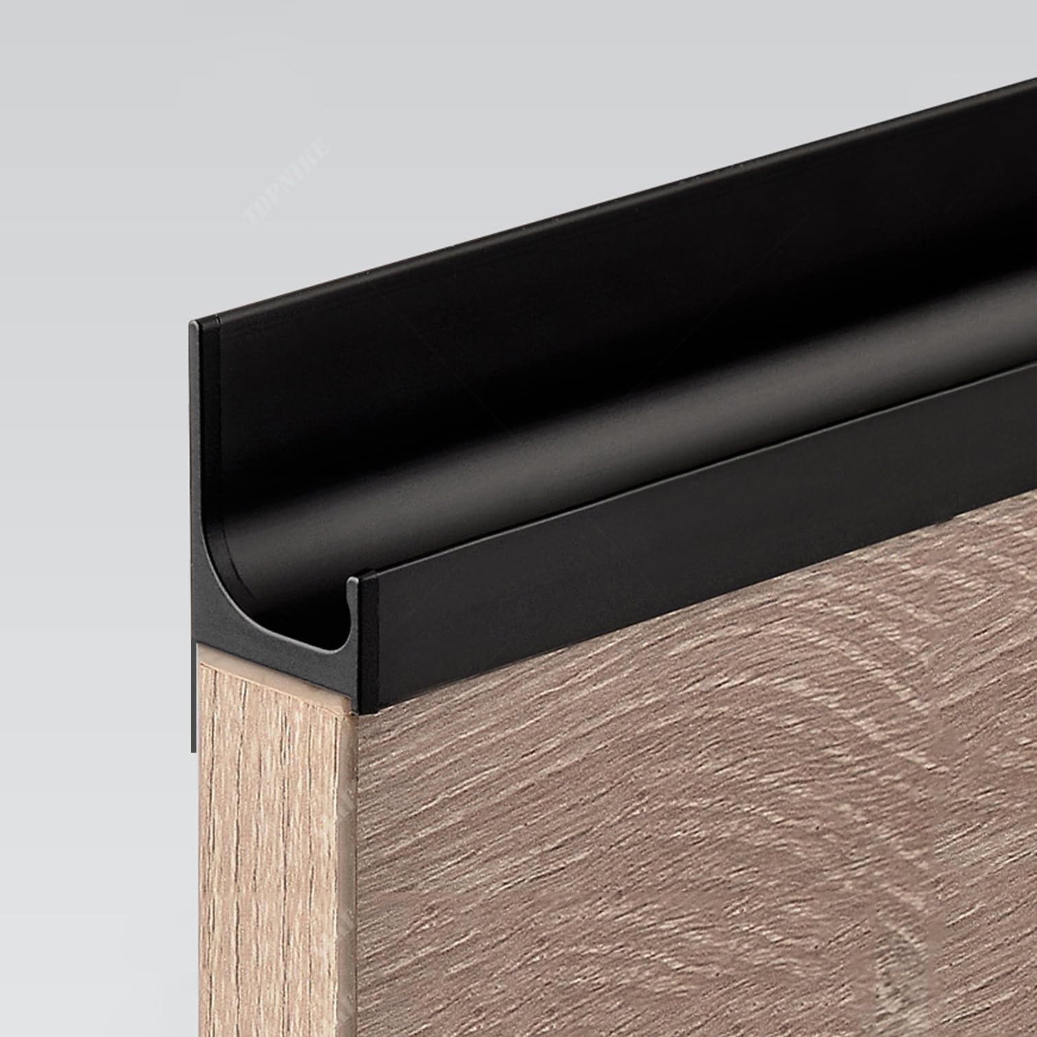 Tiradores Ocultos para Cocina Negro Tiradores Armarios,Manija Oculta de Aluminio,Manijas de Cajón Moderno con Tornillos,para Gabinetes Puerta,Personalizado,1 Pieza (Length:600mm)