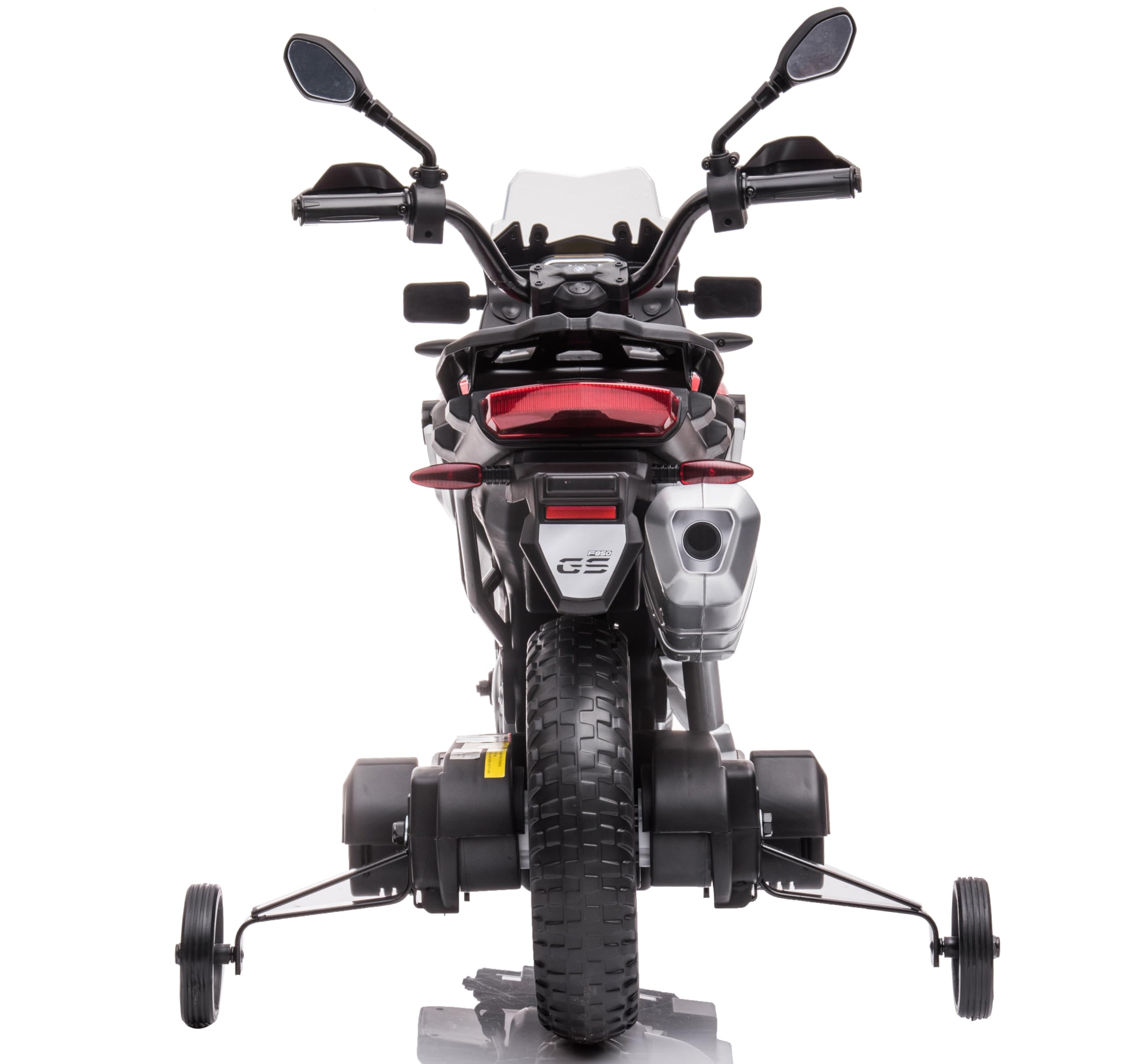 Motocicletta BMW F 850 GS Moto Elettrica Bambini 12V Ruote in Gomma EVA Rotelle Removibili Cavalletto in Metallo Luci LED USB Suoni Sedile Ampio 3–8 Anni Sospensioni fino a 30 kg Rosso