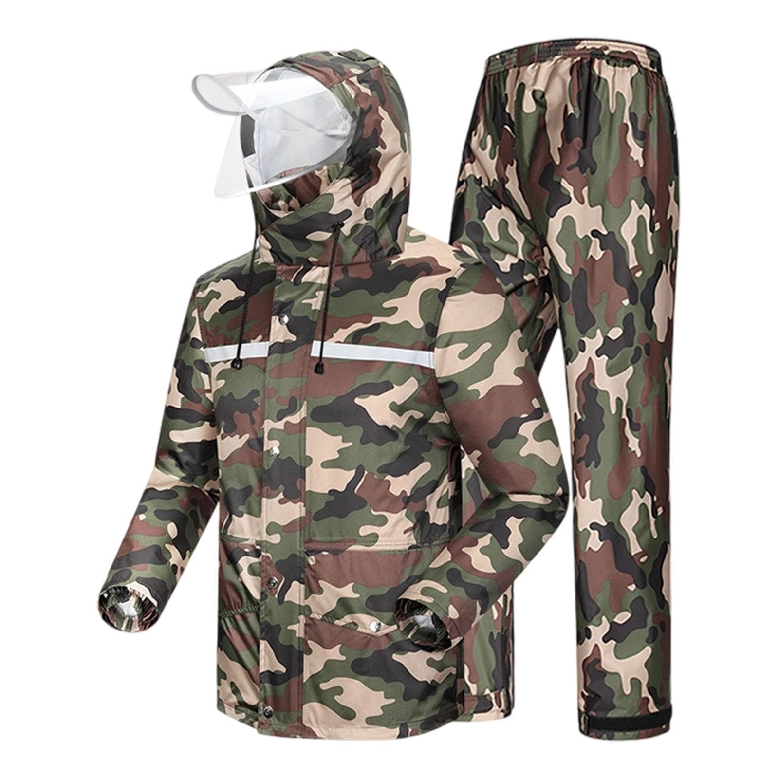 Tenue de Pluie Homme Femme de Travail Combinaison de Pluie Homme Femme Veste Réfléchissante + Pantalon Imperméable Ensemble Impermeable 2 Pieces Veste Imperméable + Surpantalon Vêtements Imperméables