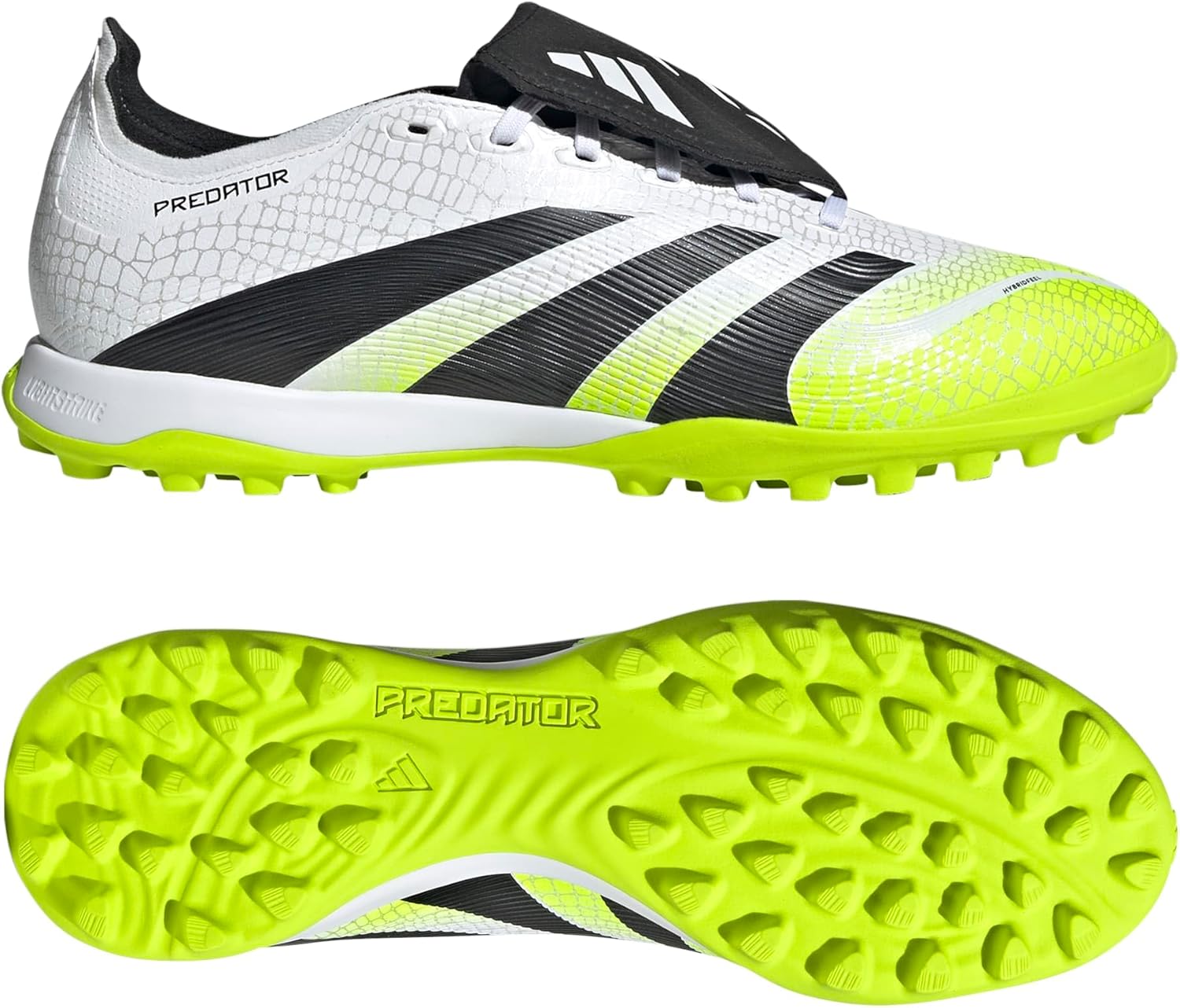 adidas League Fold-Over Tongue Turf Soccer Cleats - Black, White, Yellow - Image 5