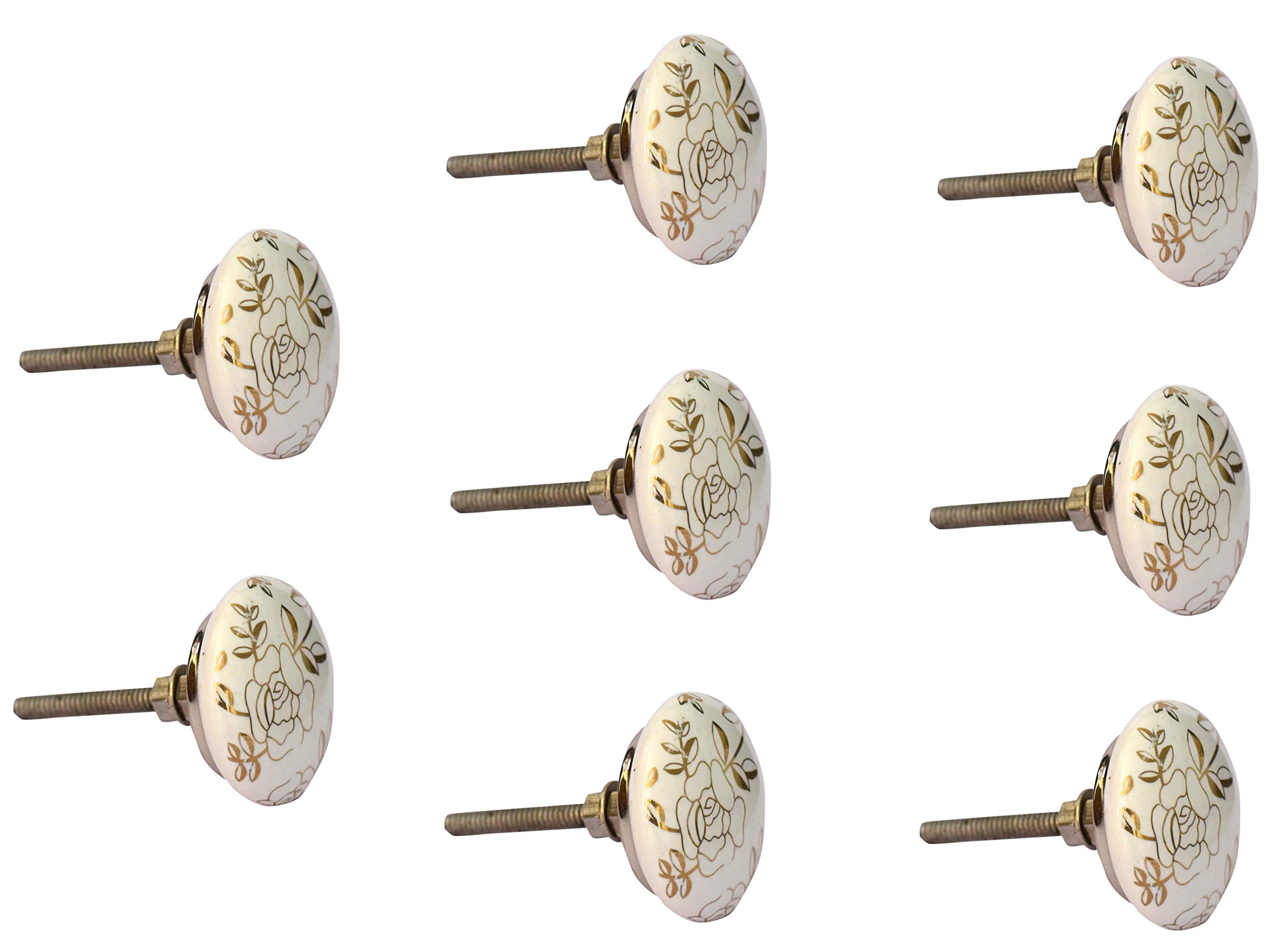 KS Mart Ceramic knobs for Drawers Pull Handles Cabinet Drawer knobs Drawer pulls Door knobs(Rose Golden) (8)-image-34