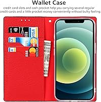 Vista 36 de iCoverCase Funda tipo cartera compatible con iPhone 13 Pro Max con ranuras para tarjetas, funda magnética de piel auténtica con bloqueo RFID, Naranja
