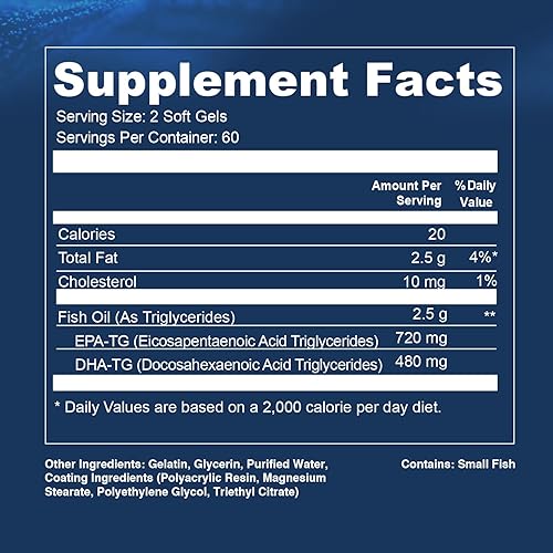 Miniatura 8 de Opti + rTG Omega-3 Suplementos  Suplementos de salud cardíaca, inmune, cerebral y ocular para adultos  Uso diario Omega 3 DHA EPA Cápsulas  120